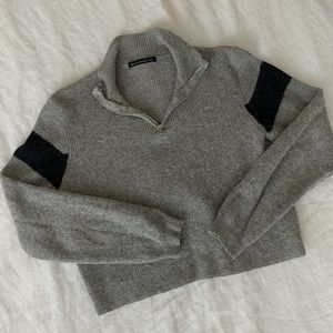 Brandy Melville Half Zip Cropped Sweater